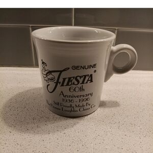 Fiesta 60th Anniversary Mug White Ring Handle Homer Laughlin Fiestaware